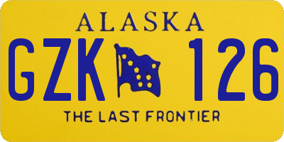 AK license plate GZK126
