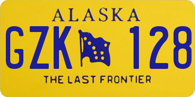 AK license plate GZK128