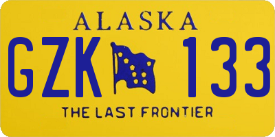 AK license plate GZK133