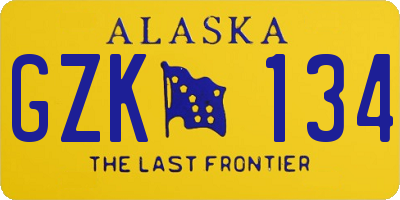 AK license plate GZK134