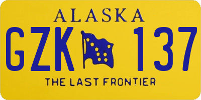 AK license plate GZK137