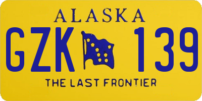 AK license plate GZK139