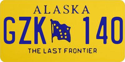 AK license plate GZK140