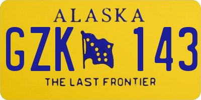 AK license plate GZK143