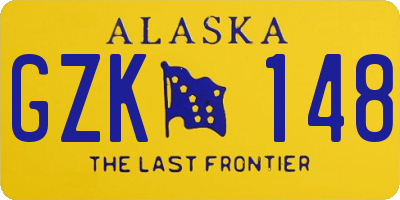AK license plate GZK148