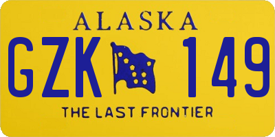 AK license plate GZK149