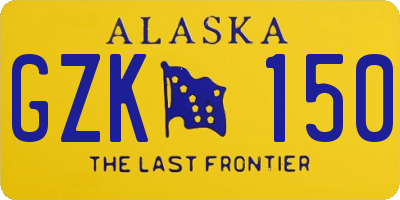 AK license plate GZK150