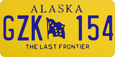 AK license plate GZK154