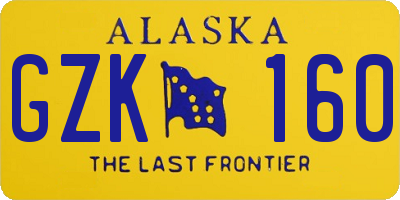 AK license plate GZK160