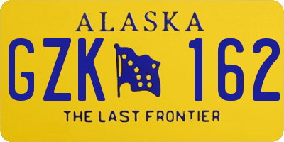 AK license plate GZK162