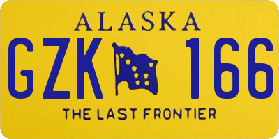 AK license plate GZK166