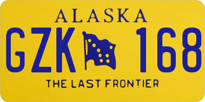 AK license plate GZK168