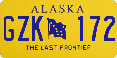 AK license plate GZK172