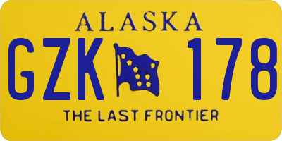 AK license plate GZK178
