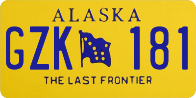 AK license plate GZK181