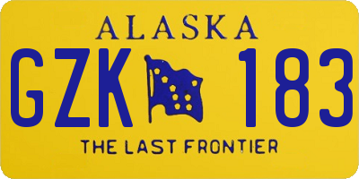 AK license plate GZK183