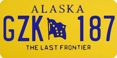 AK license plate GZK187