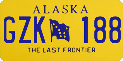 AK license plate GZK188