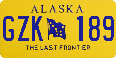 AK license plate GZK189