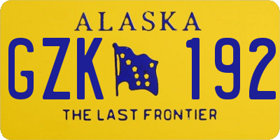 AK license plate GZK192