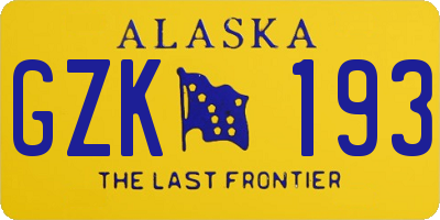 AK license plate GZK193
