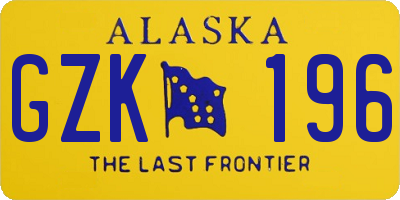 AK license plate GZK196