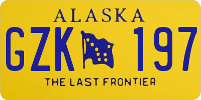 AK license plate GZK197