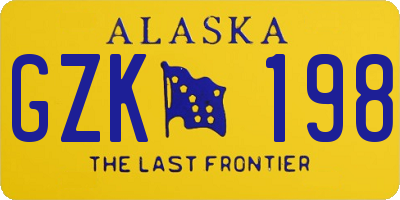AK license plate GZK198