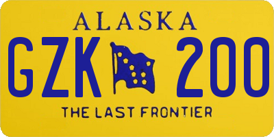 AK license plate GZK200