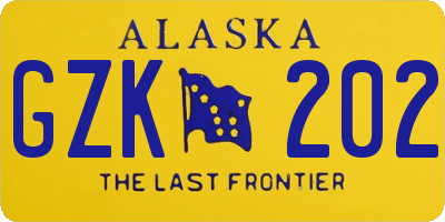 AK license plate GZK202