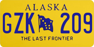 AK license plate GZK209