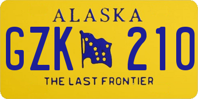 AK license plate GZK210