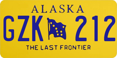 AK license plate GZK212