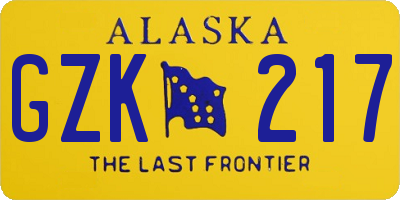 AK license plate GZK217