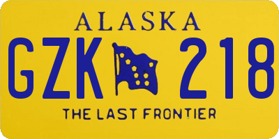 AK license plate GZK218