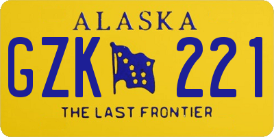 AK license plate GZK221
