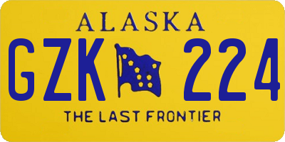 AK license plate GZK224