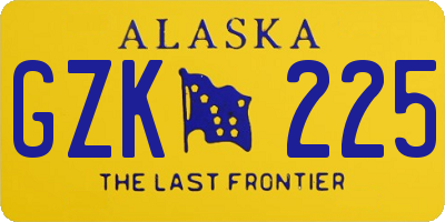 AK license plate GZK225