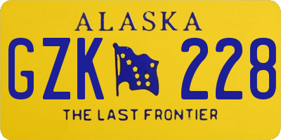 AK license plate GZK228
