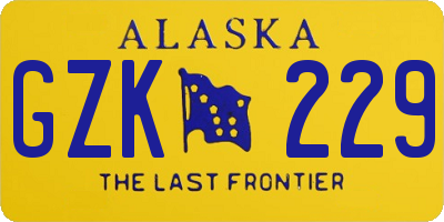 AK license plate GZK229