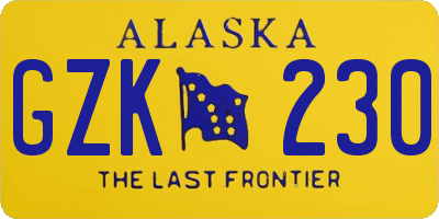 AK license plate GZK230