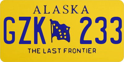 AK license plate GZK233