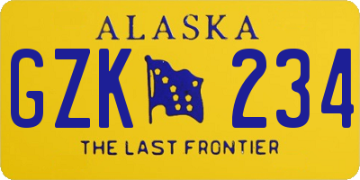 AK license plate GZK234