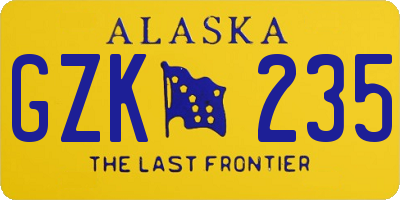 AK license plate GZK235
