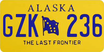 AK license plate GZK236