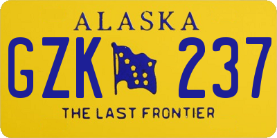 AK license plate GZK237