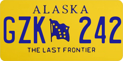 AK license plate GZK242