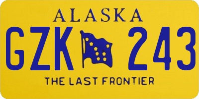 AK license plate GZK243