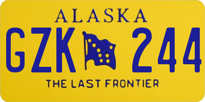 AK license plate GZK244