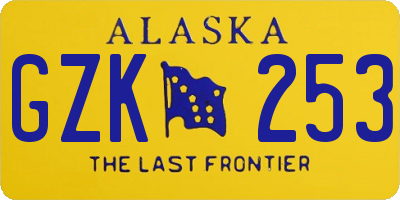 AK license plate GZK253